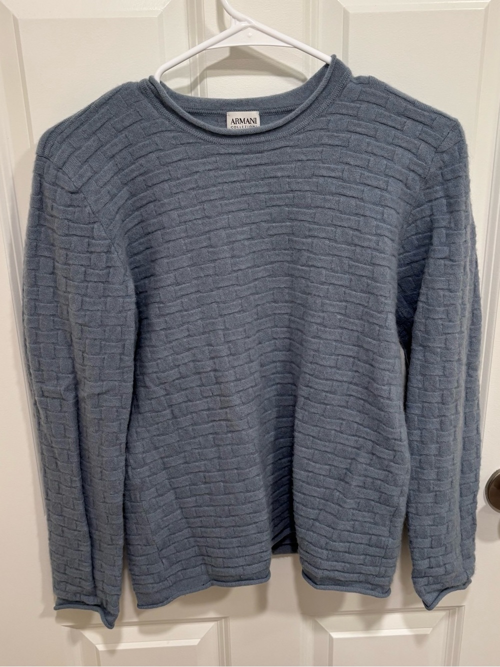 Armani Collezioni Taupe Cashmere Light Blue Sweater Womens U.S. Medium
